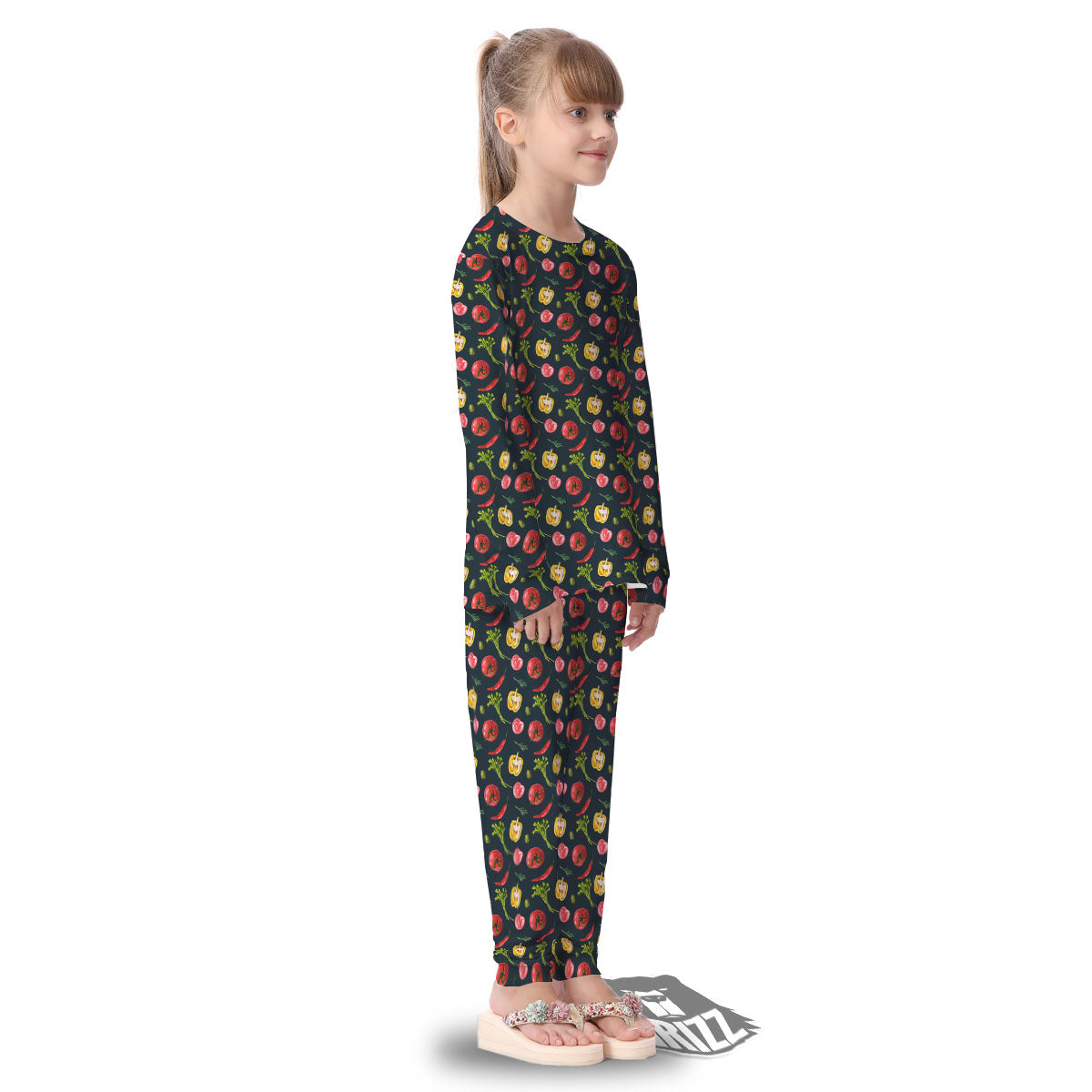 Vegetable Print Pattern Kid's Pajamas-grizzshop