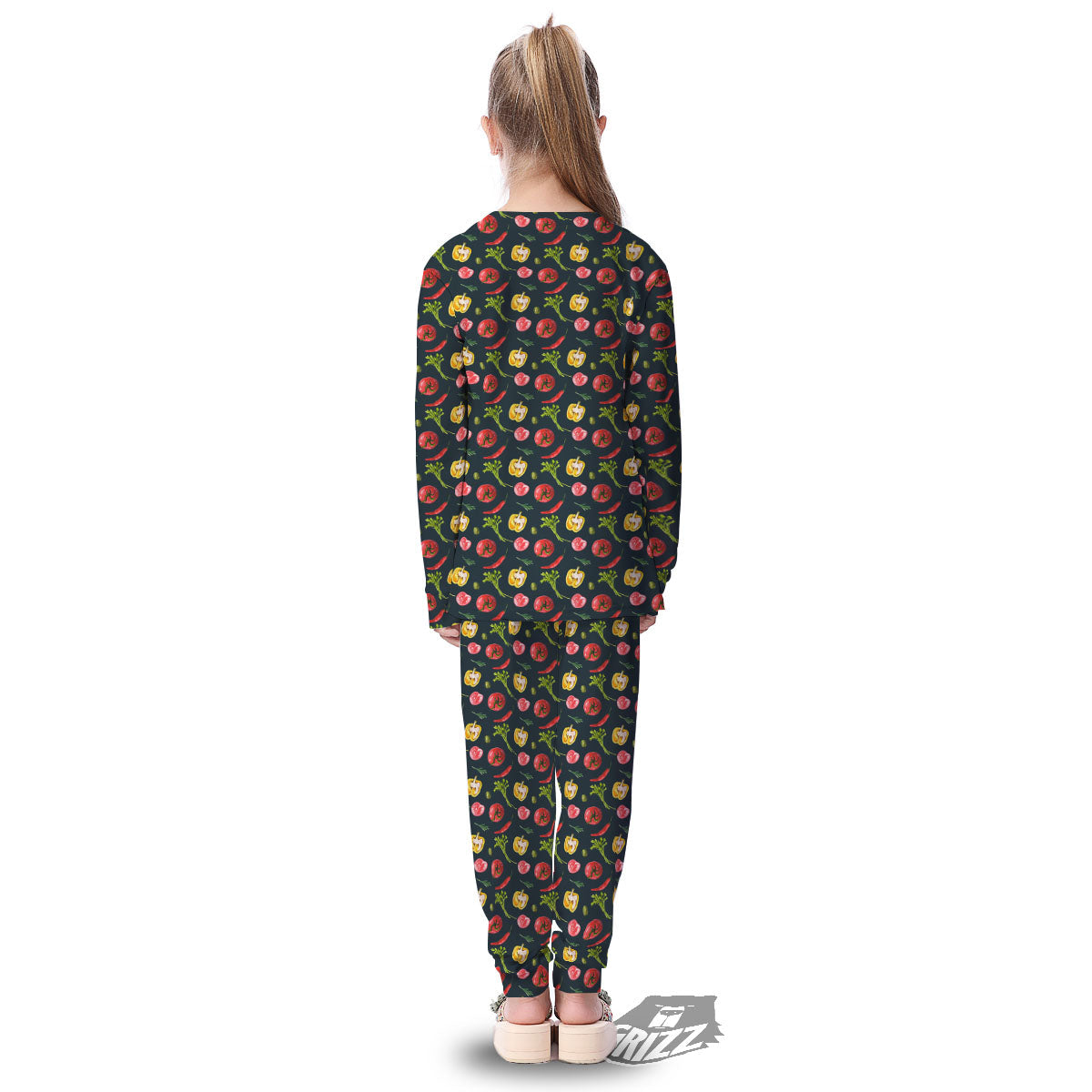Vegetable Print Pattern Kid's Pajamas-grizzshop