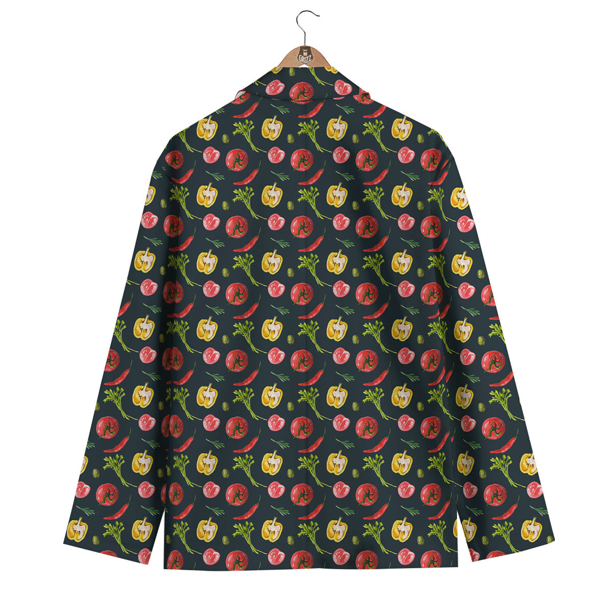 Vegetable Print Pattern Men's Blazer-grizzshop