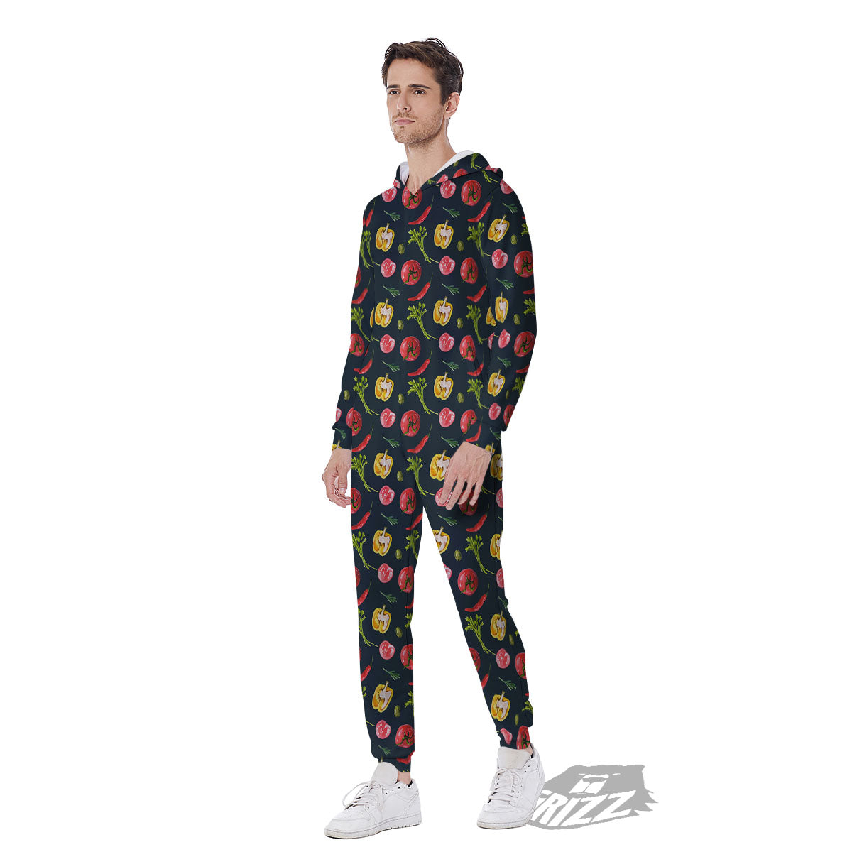 Vegetable Print Pattern Men's Jumpsuit-grizzshop