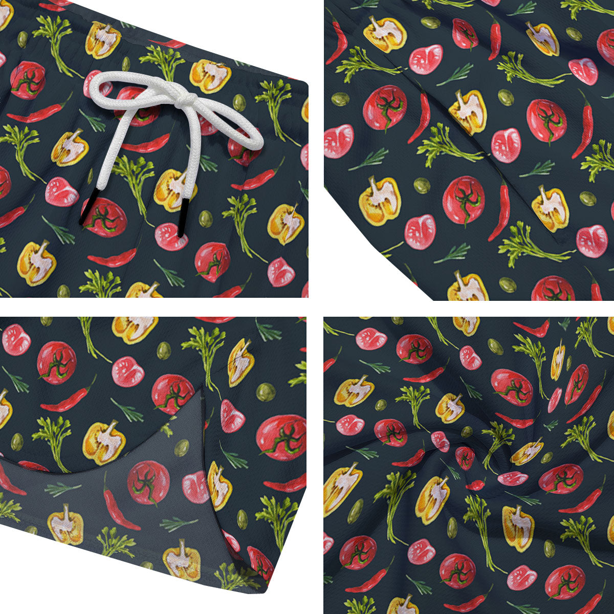 Vegetable Print Pattern Men's Running Shorts-grizzshop