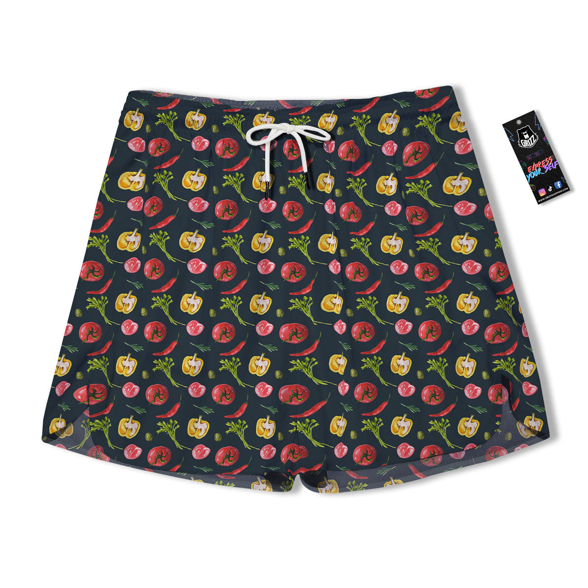 Vegetable Print Pattern Men's Running Shorts-grizzshop