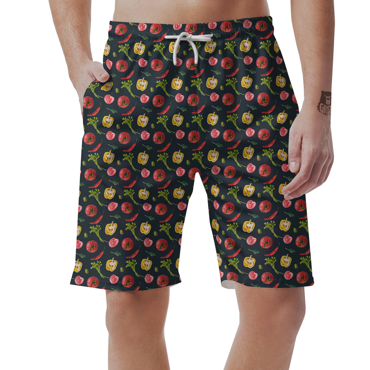 Vegetable Print Pattern Men's Shorts-grizzshop