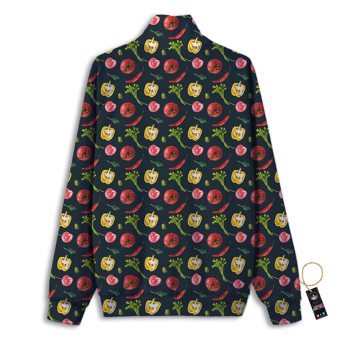 Vegetable Print Pattern Track Jacket-grizzshop