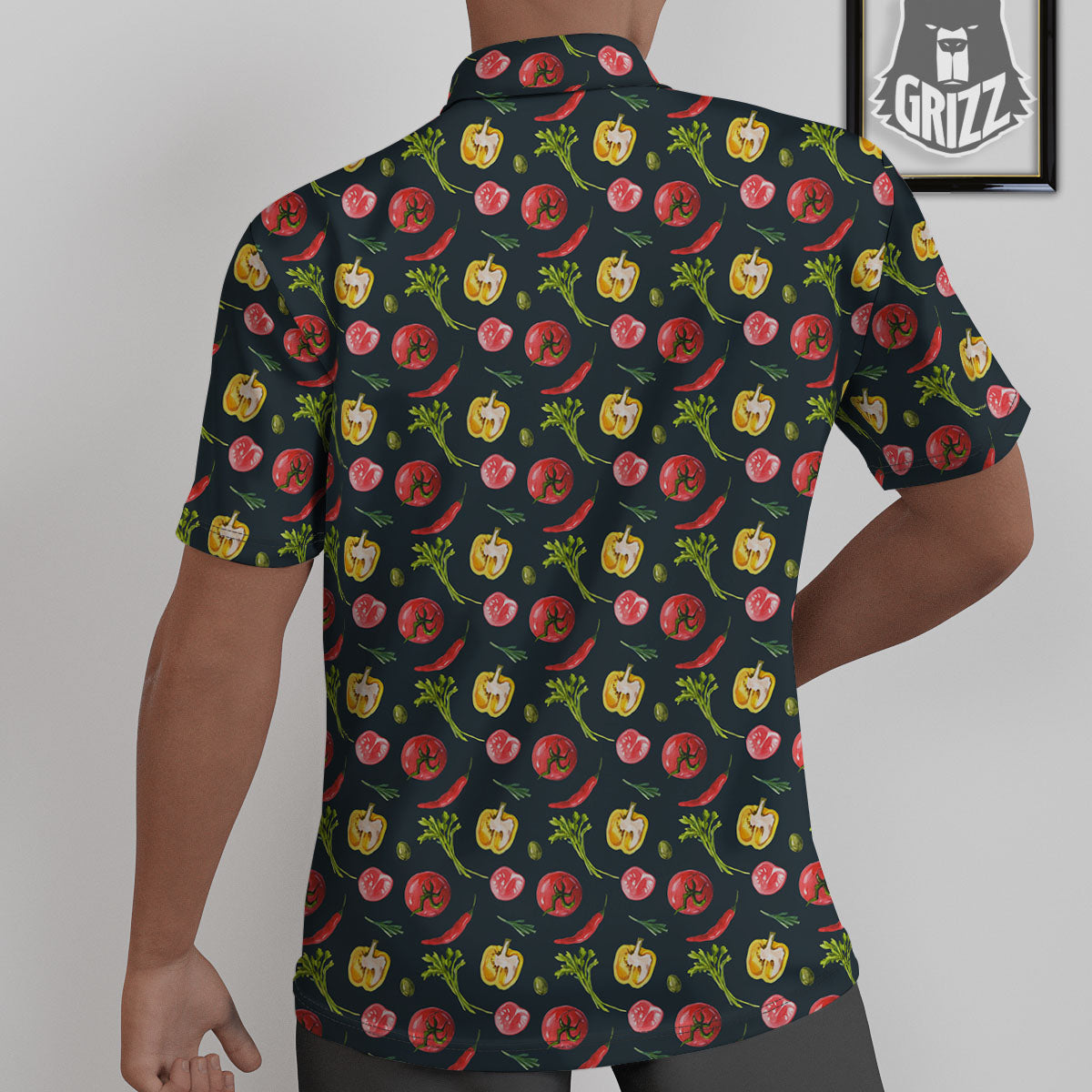 Vegetable Print Pattern Untucked Shirts-grizzshop