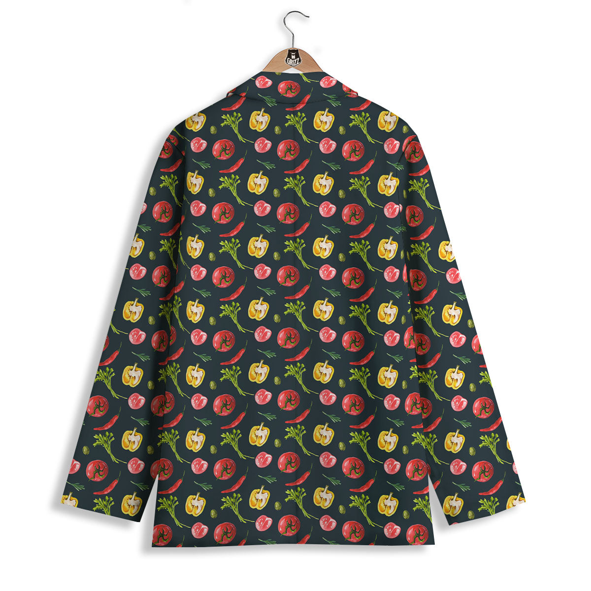 Vegetable Print Pattern Women's Blazer-grizzshop