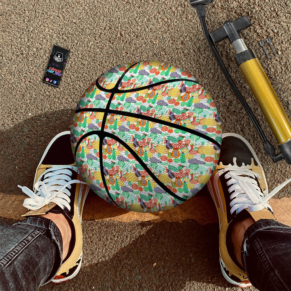 Vegetable Colorful Print Pattern Basketball