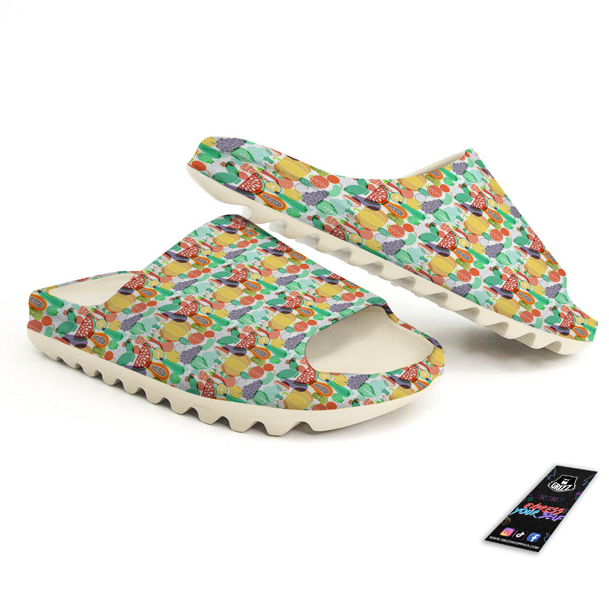 Vegetable Colorful Print Pattern Sandals-grizzshop