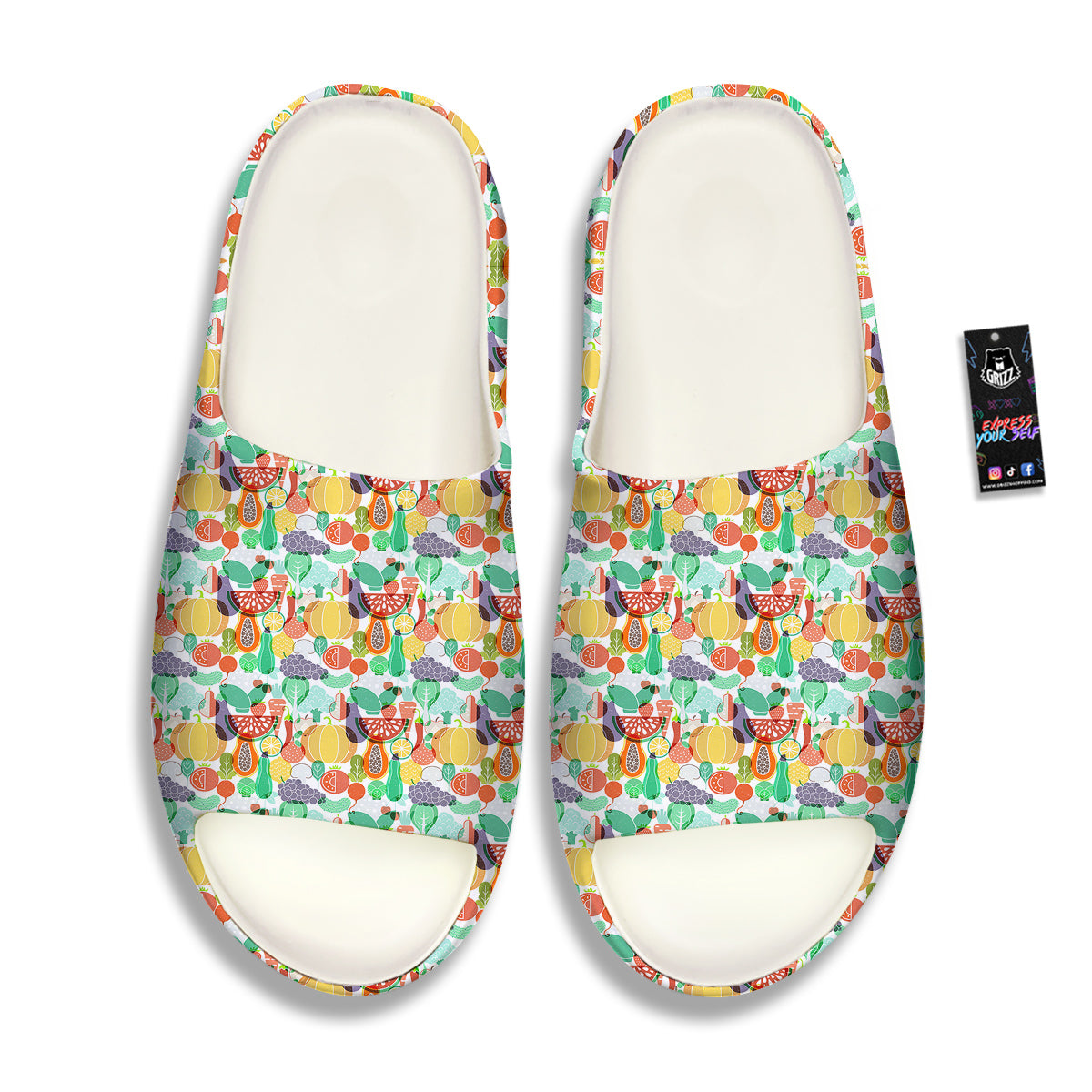 Vegetable Colorful Print Pattern Sandals-grizzshop