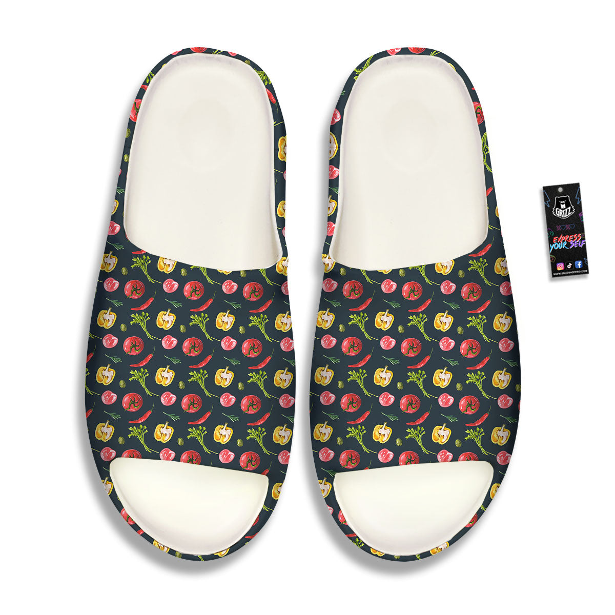 Vegetable Print Pattern Sandals-grizzshop