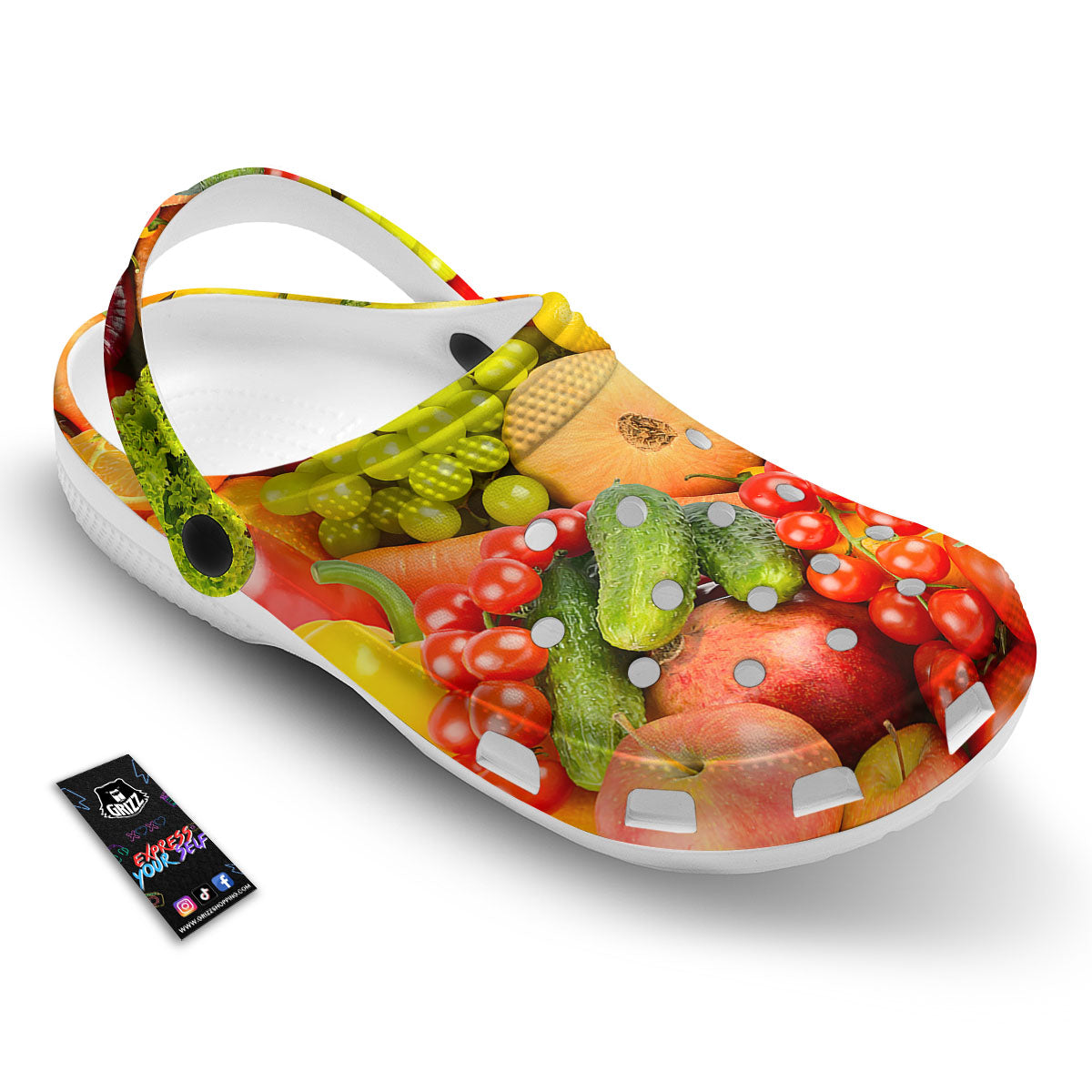 Vegetables And Fresh Fruits Print Clog-grizzshop