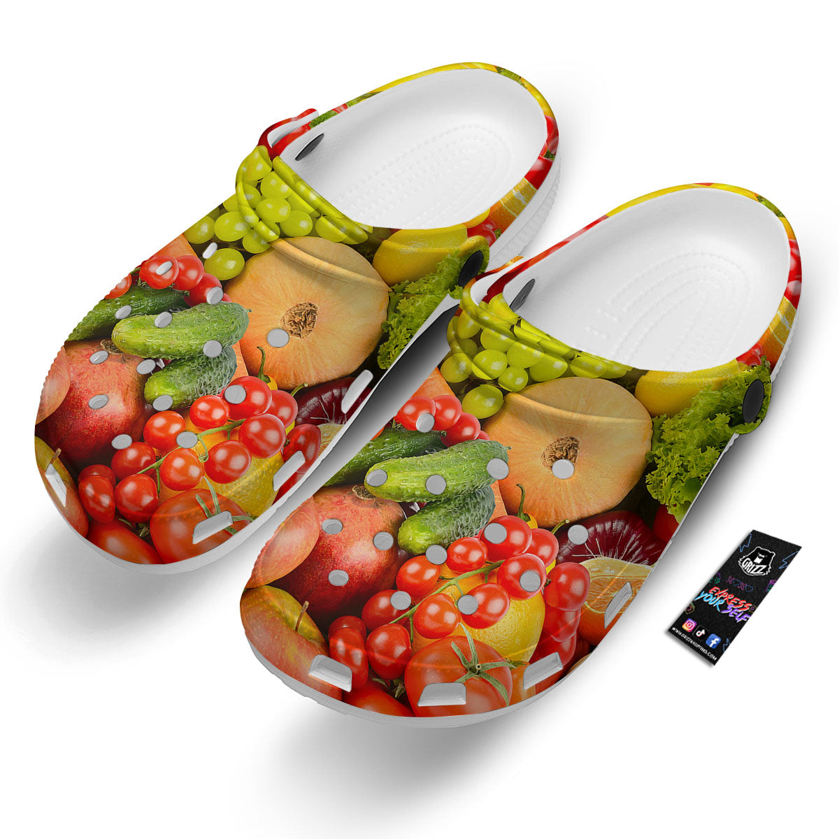 Vegetables And Fresh Fruits Print Clog-grizzshop