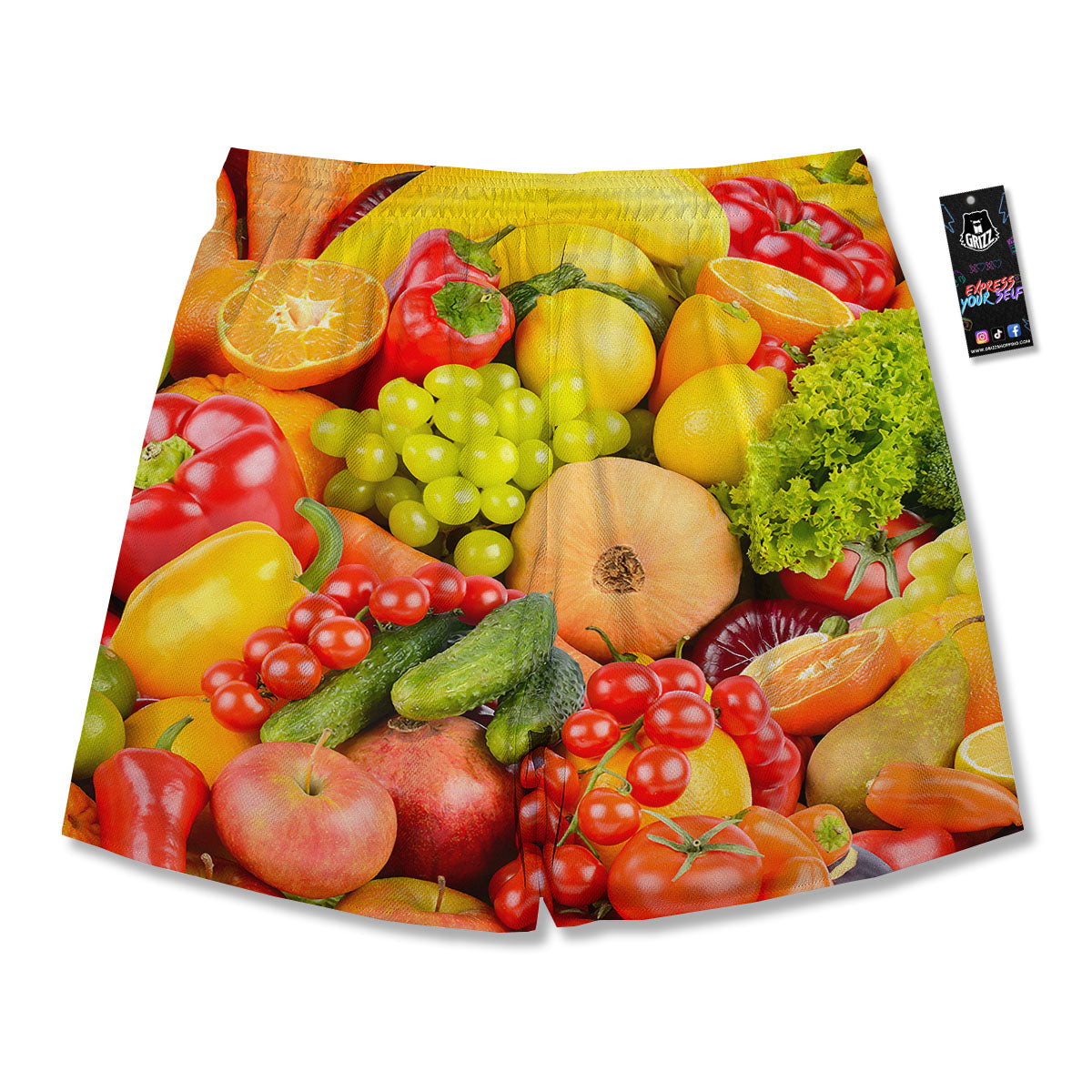 Vegetables And Fresh Fruits Print Men's Running Shorts-grizzshop