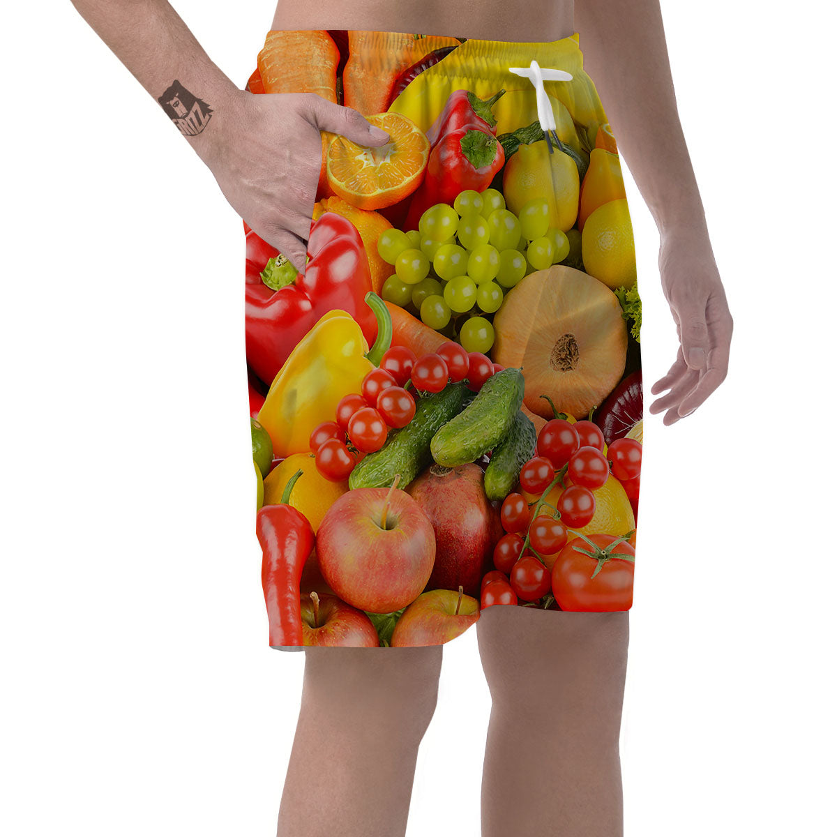 Vegetables And Fresh Fruits Print Men's Shorts-grizzshop