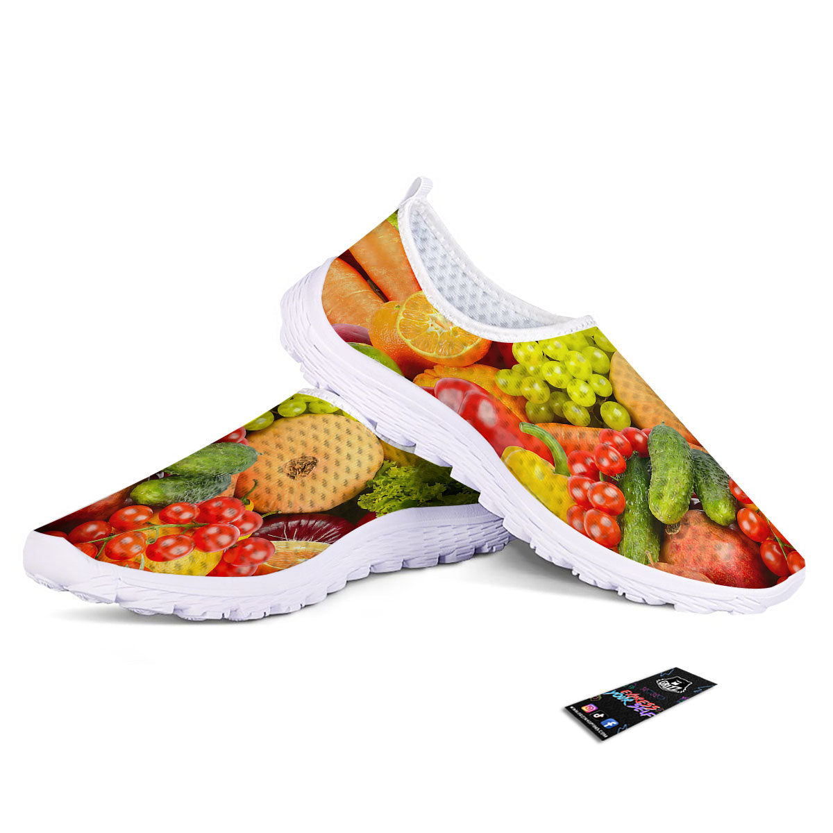 Vegetables And Fresh Fruits Print Nurse Shoes-grizzshop