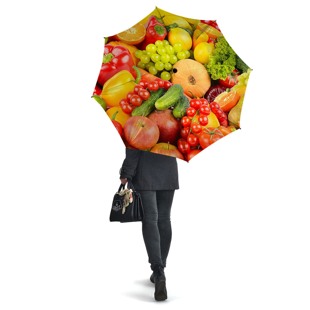 Vegetables And Fresh Fruits Print Umbrella-grizzshop