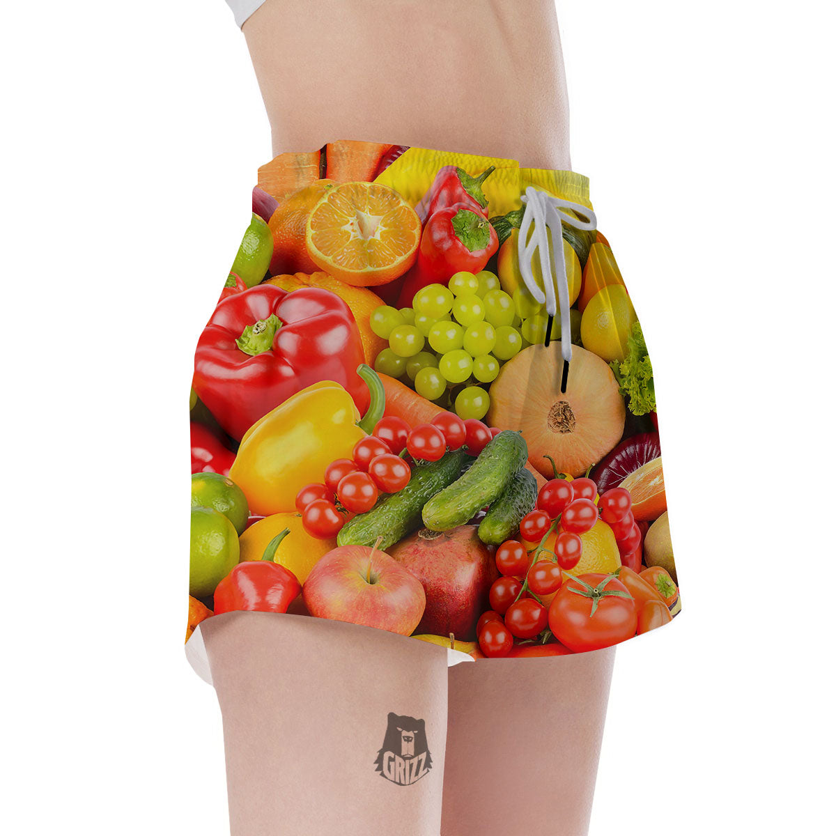 Vegetables And Fresh Fruits Print Women's Shorts-grizzshop
