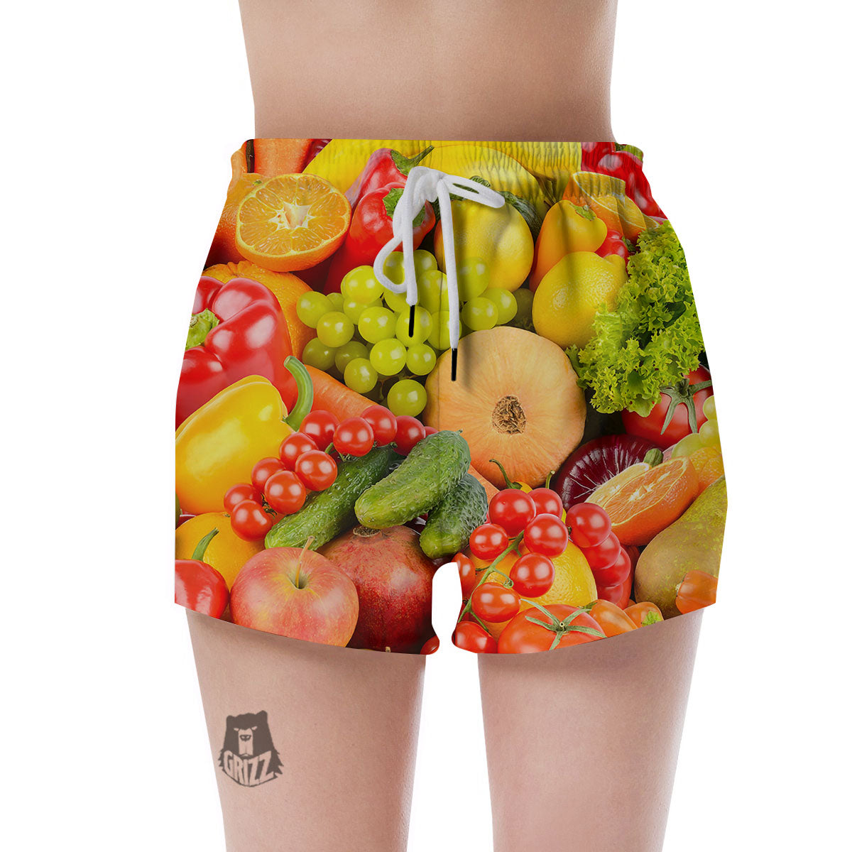 Vegetables And Fresh Fruits Print Women's Shorts-grizzshop