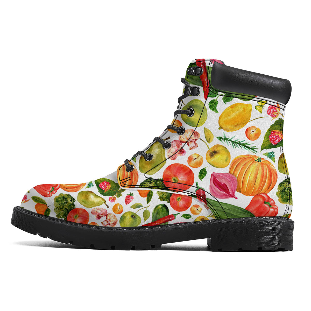 Vegetables And Vegan Fruits Print Pattern Boots-grizzshop