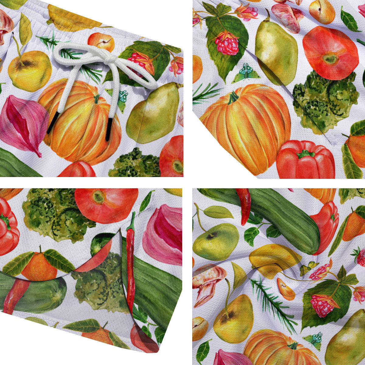Vegetables And Vegan Fruits Print Pattern Men's Running Shorts-grizzshop