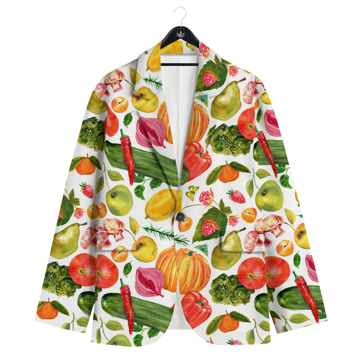 Vegetables And Vegan Fruits Print Pattern Men's Sport Coat-grizzshop