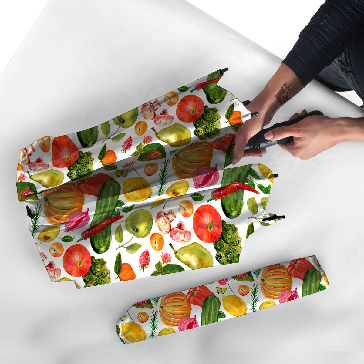 Vegetables And Vegan Fruits Print Pattern Umbrella-grizzshop