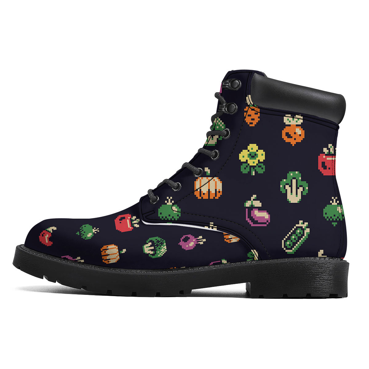 Vegetables Pixel Print Pattern Boots-grizzshop