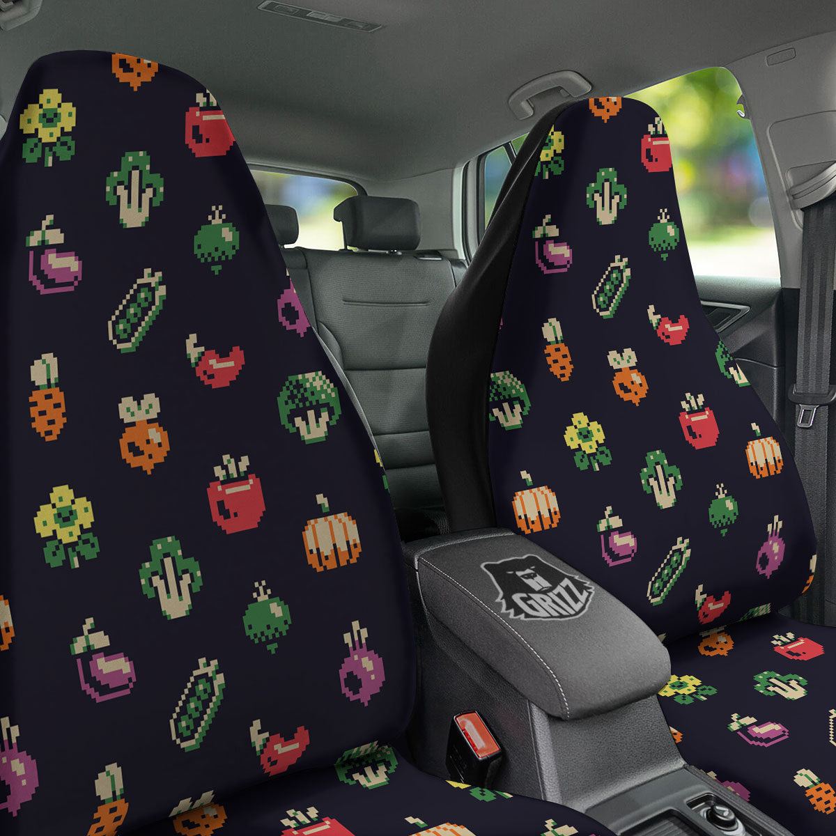 Vegetables Pixel Print Pattern Car Seat Covers-grizzshop