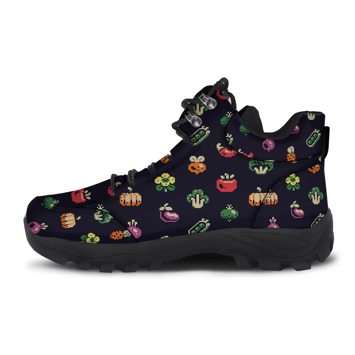 Vegetables Pixel Print Pattern Hiking Shoes-grizzshop