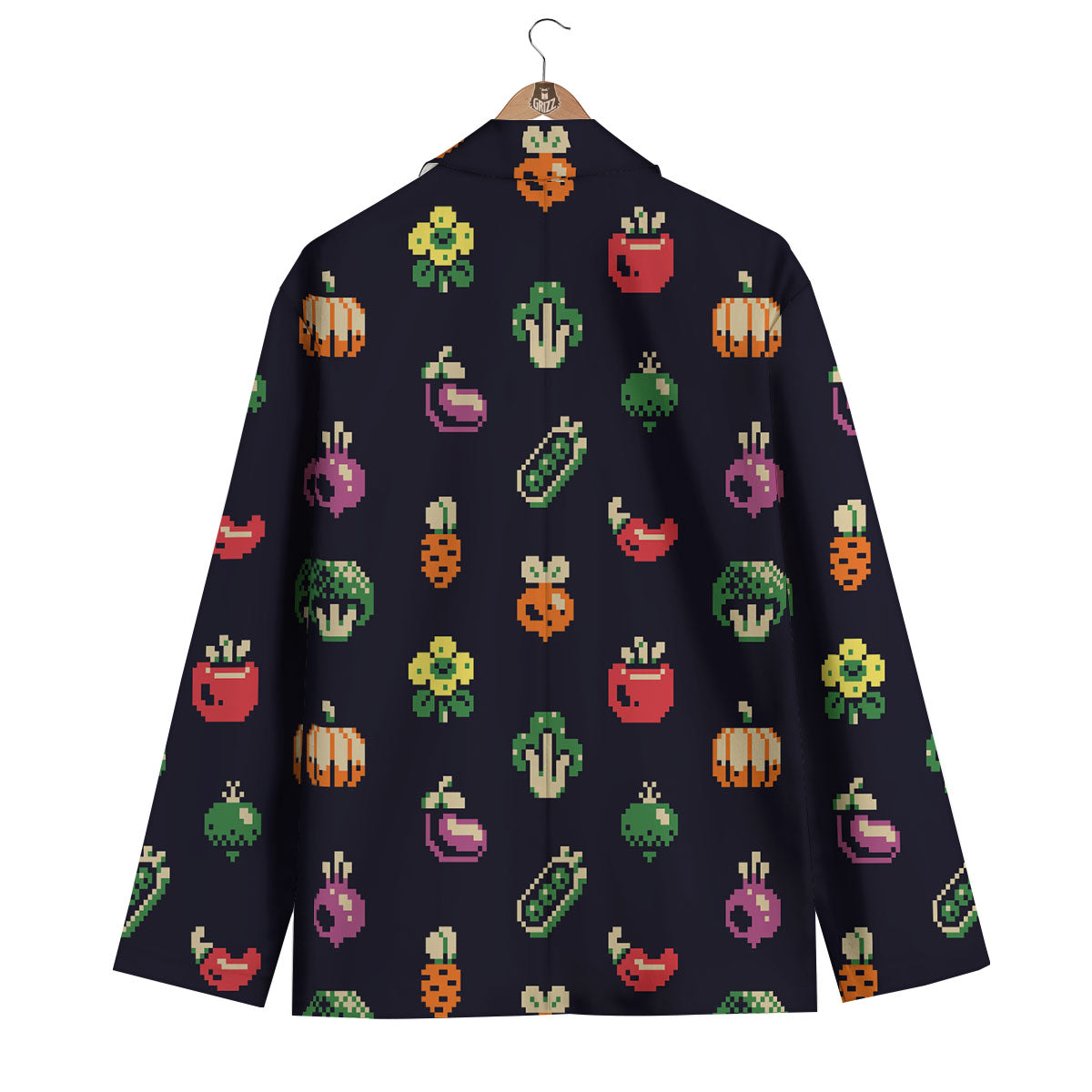 Vegetables Pixel Print Pattern Men's Blazer-grizzshop
