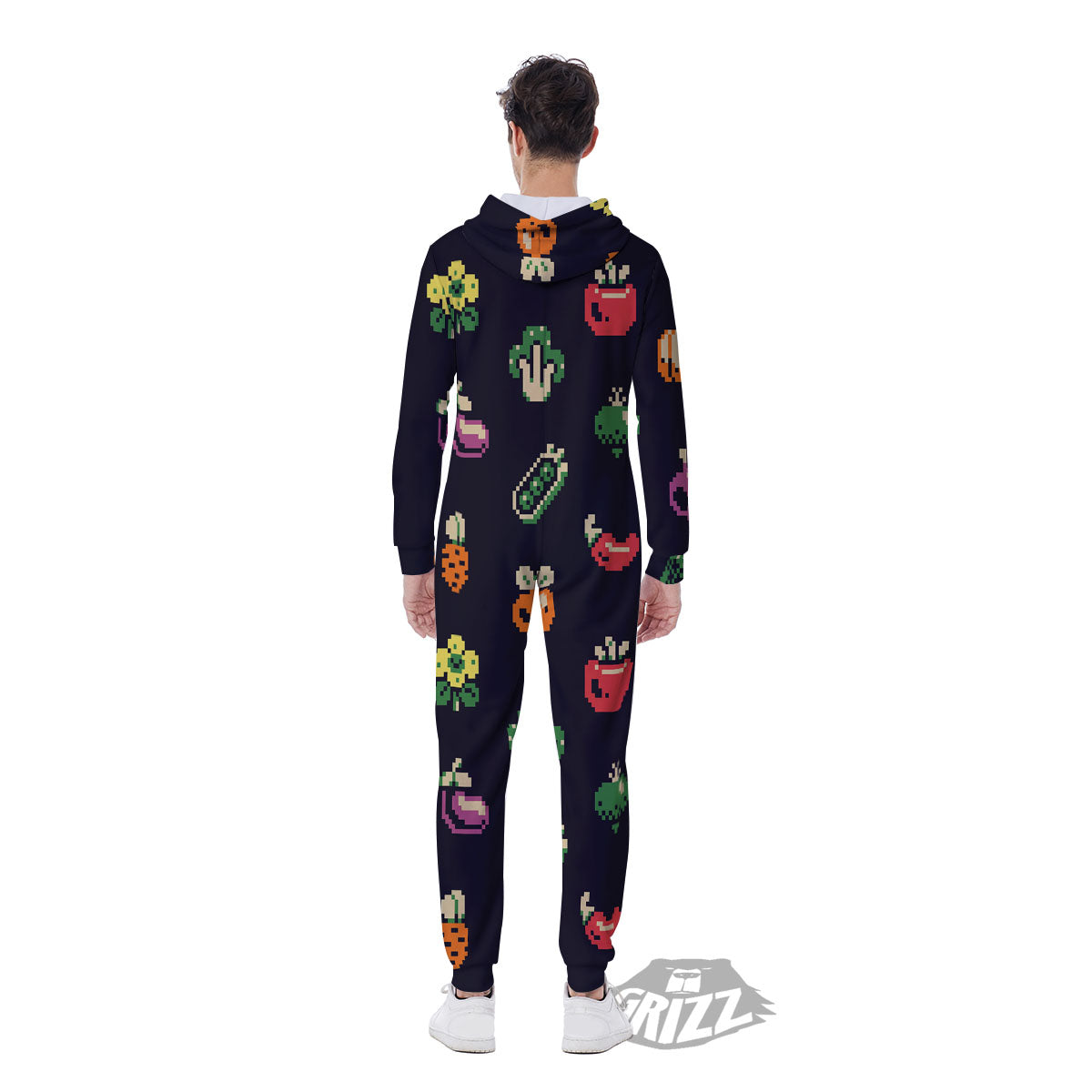 Vegetables Pixel Print Pattern Men's Jumpsuit-grizzshop