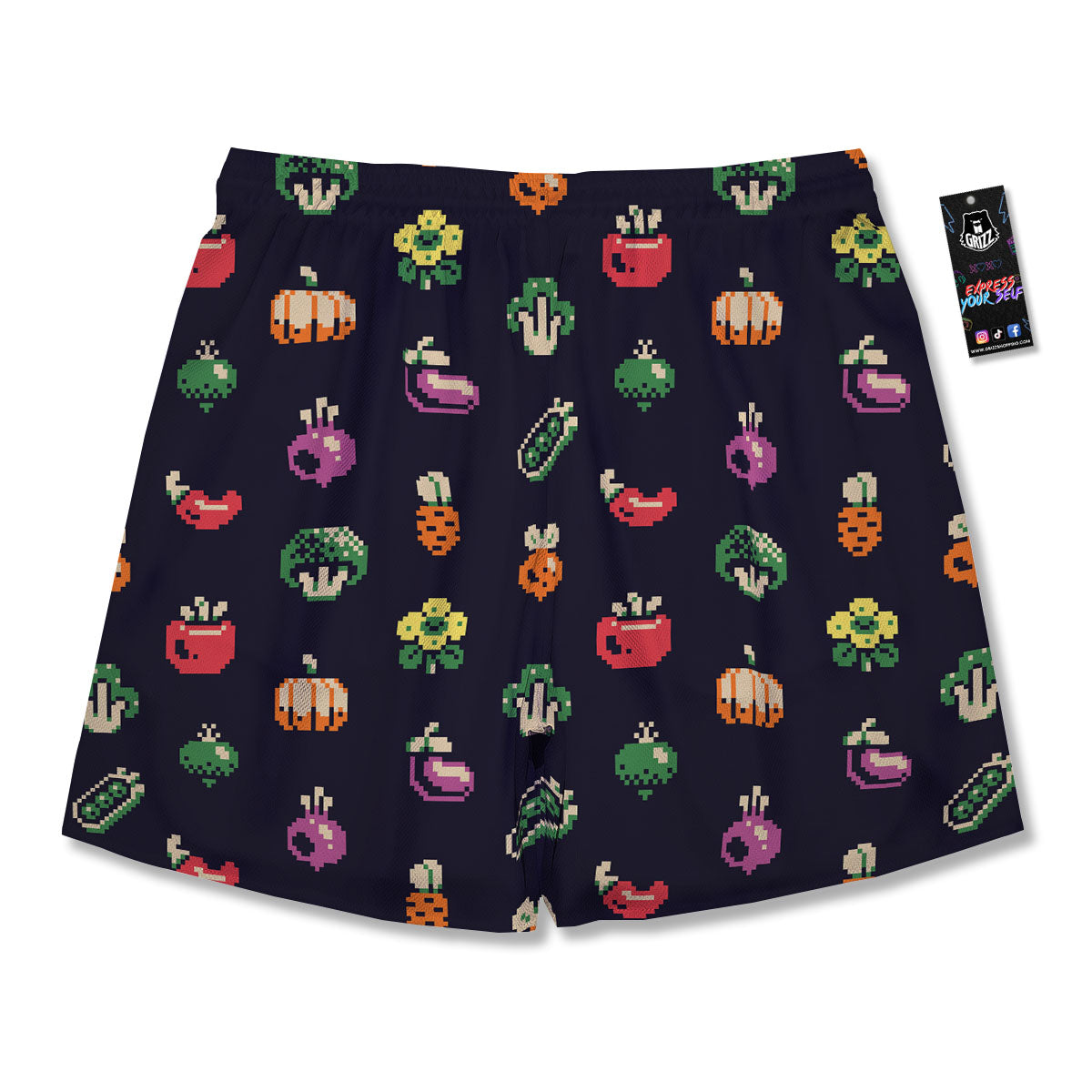 Vegetables Pixel Print Pattern Men's Running Shorts-grizzshop