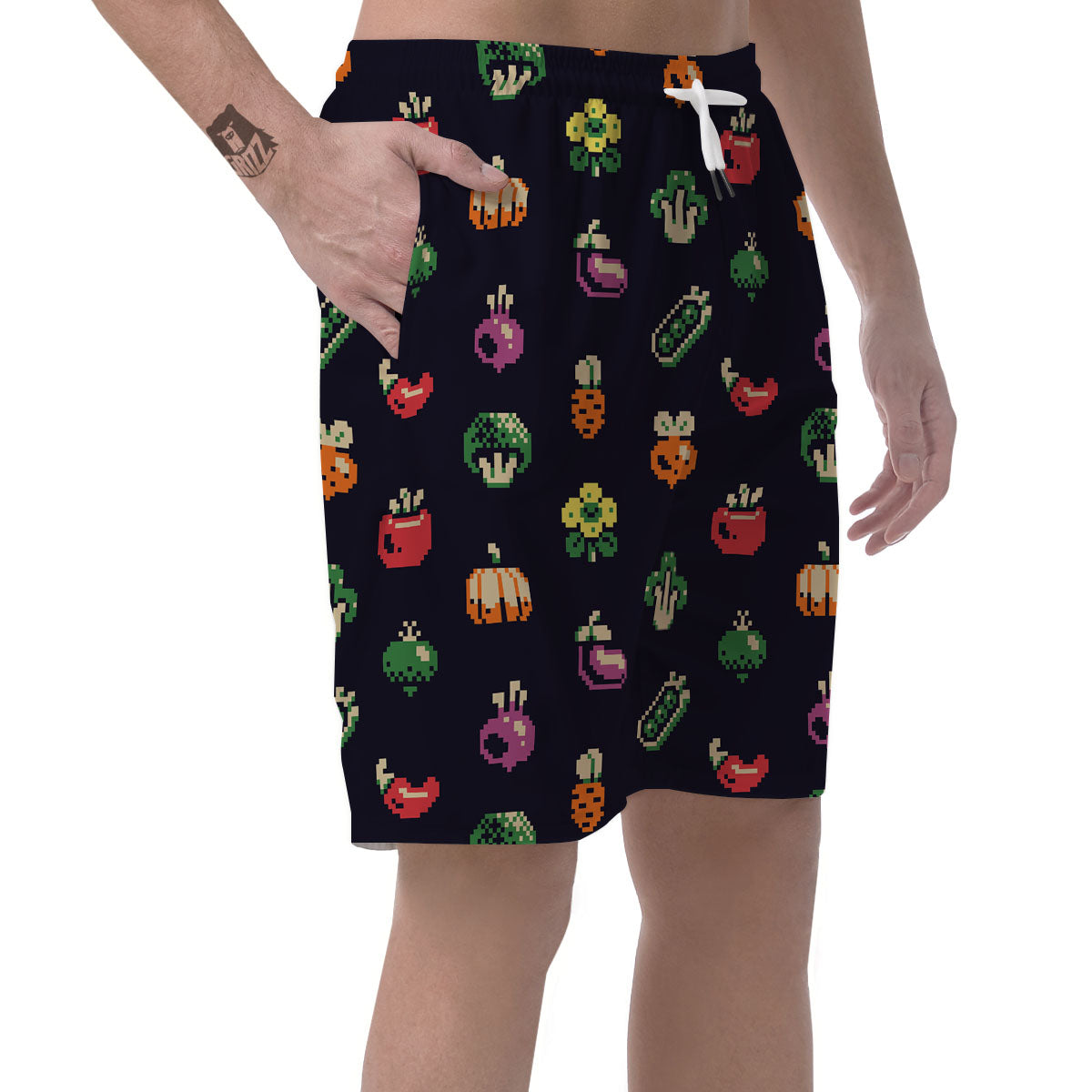 Vegetables Pixel Print Pattern Men's Shorts-grizzshop