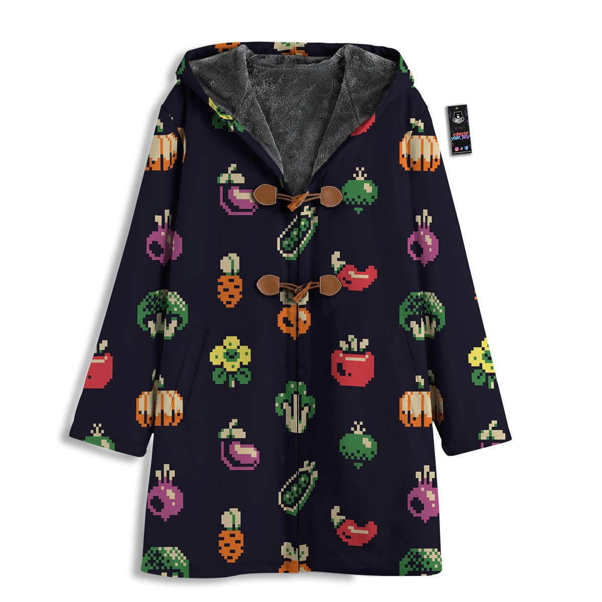 Vegetables Pixel Print Pattern Men's Windbreaker Jacket-grizzshop