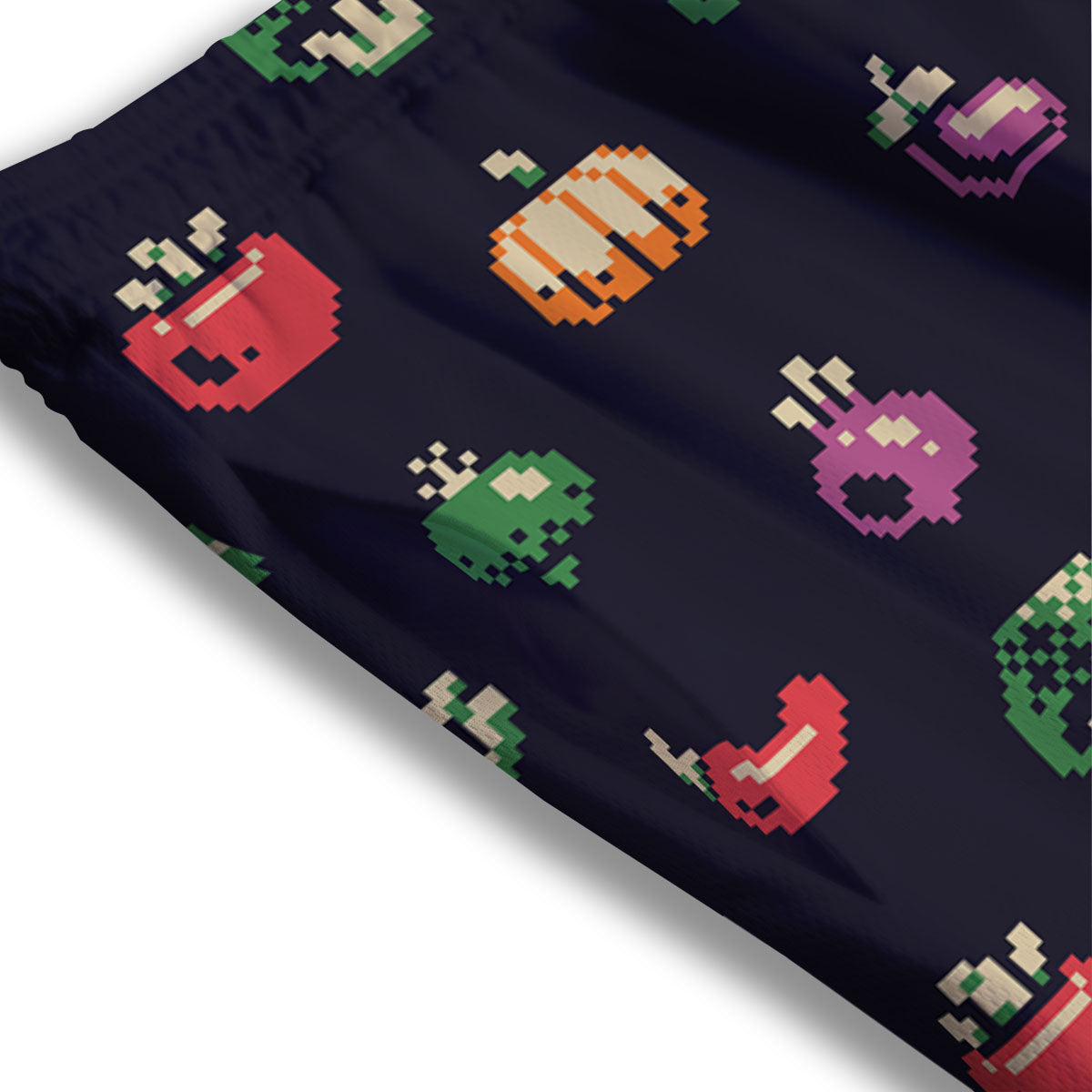 Vegetables Pixel Print Pattern Mesh Shorts-grizzshop