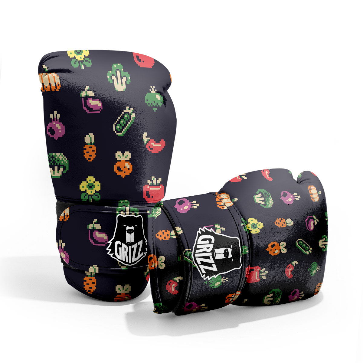 Vegetables Pixel Print Pattern Sparring Gloves-grizzshop