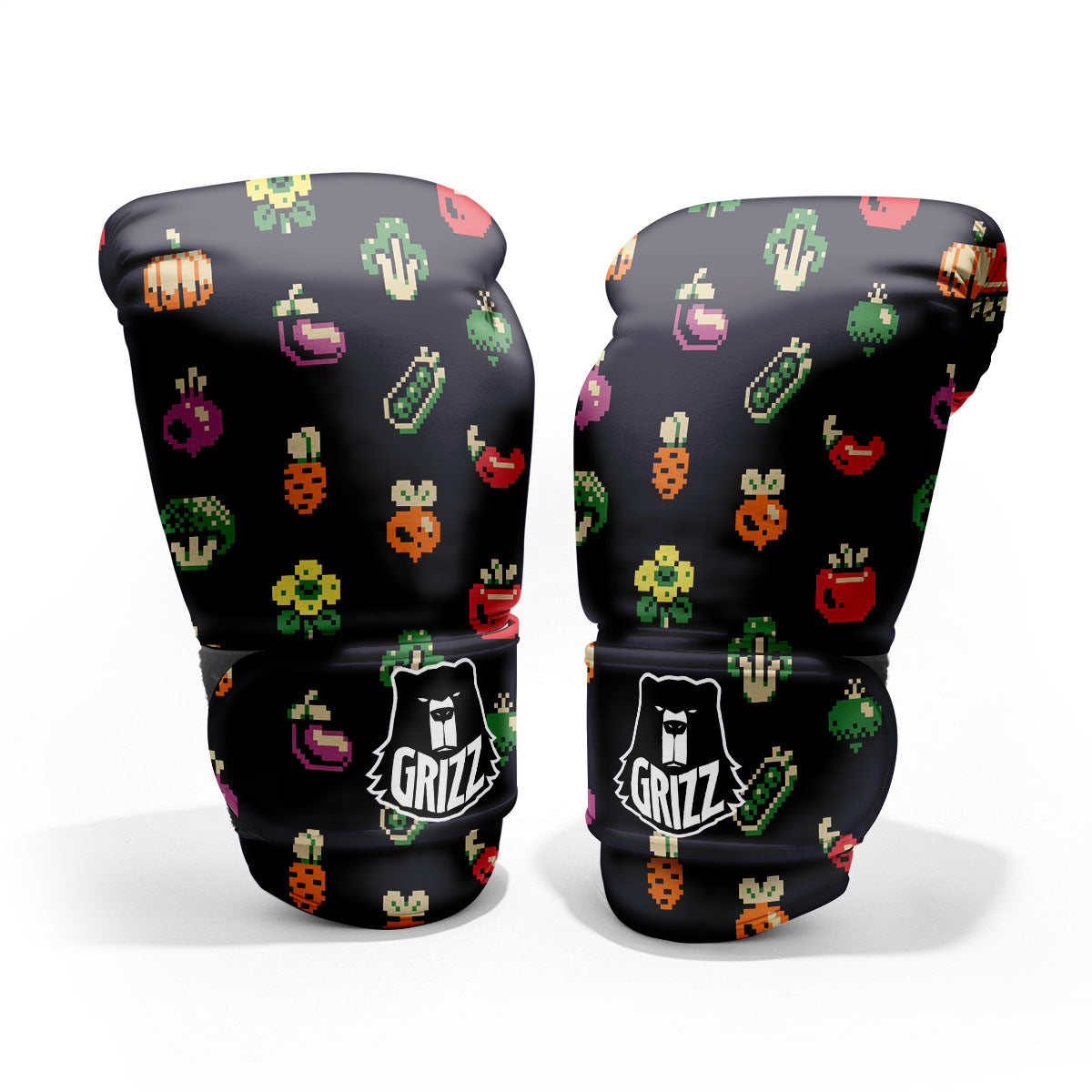 Vegetables Pixel Print Pattern Sparring Gloves-grizzshop