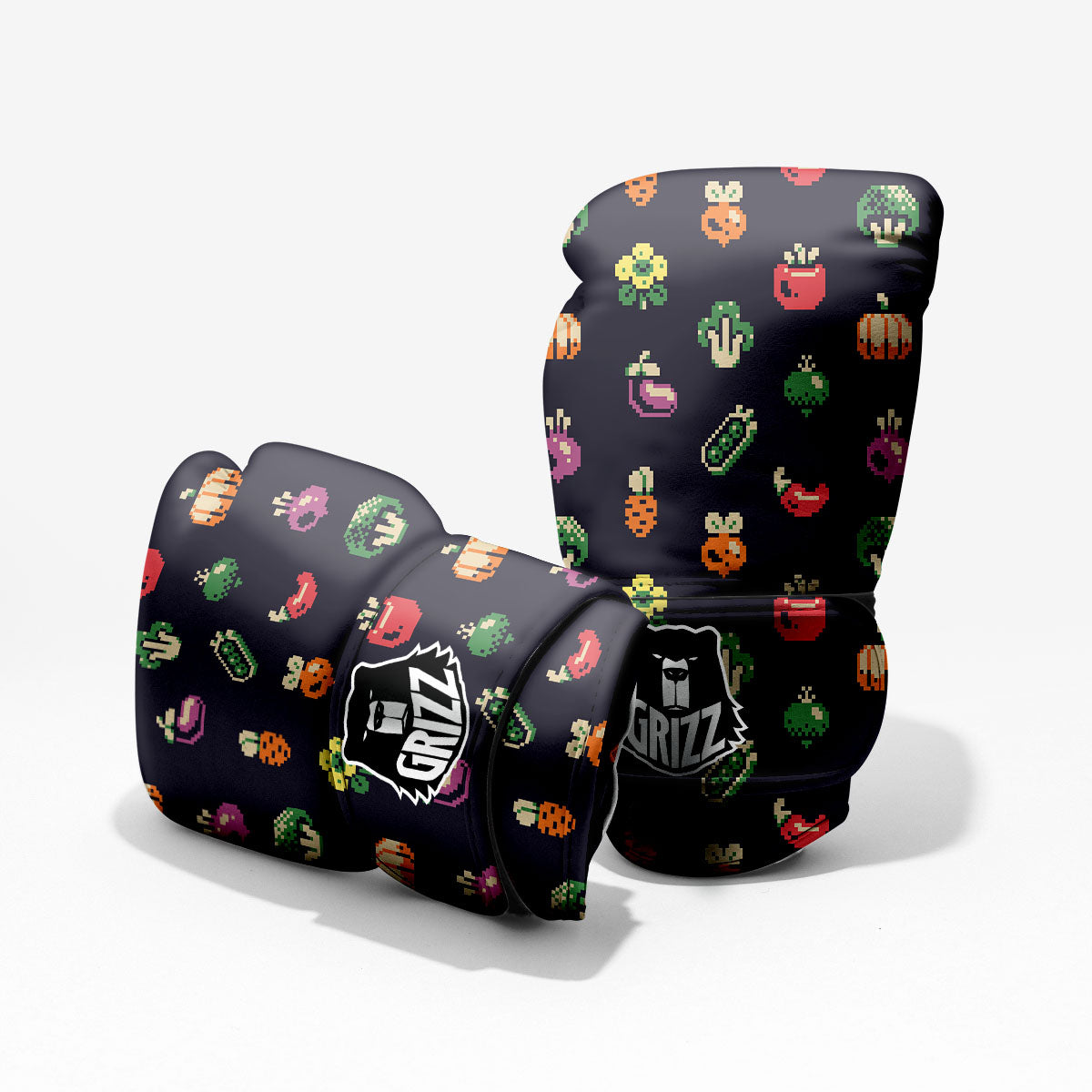 Vegetables Pixel Print Pattern Sparring Gloves-grizzshop