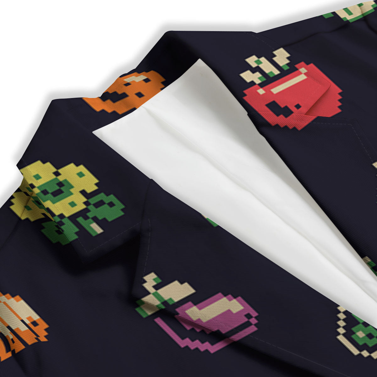 Vegetables Pixel Print Pattern Women's Blazer-grizzshop