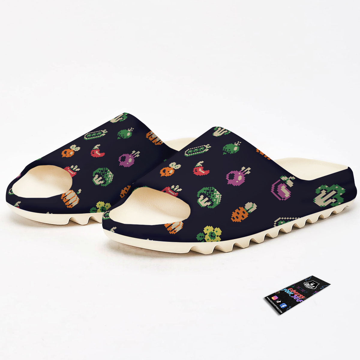 Vegetables Pixel Print Pattern Sandals-grizzshop