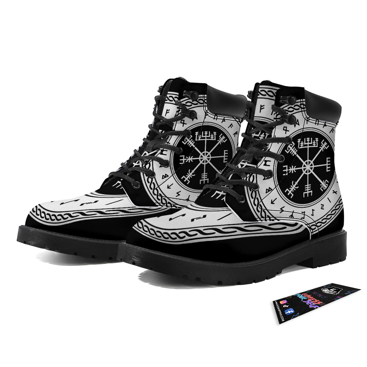 Vegvisir Viking Print Boots-grizzshop