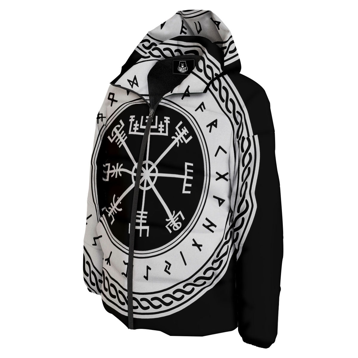 Vegvisir Viking Print Down Jacket-grizzshop