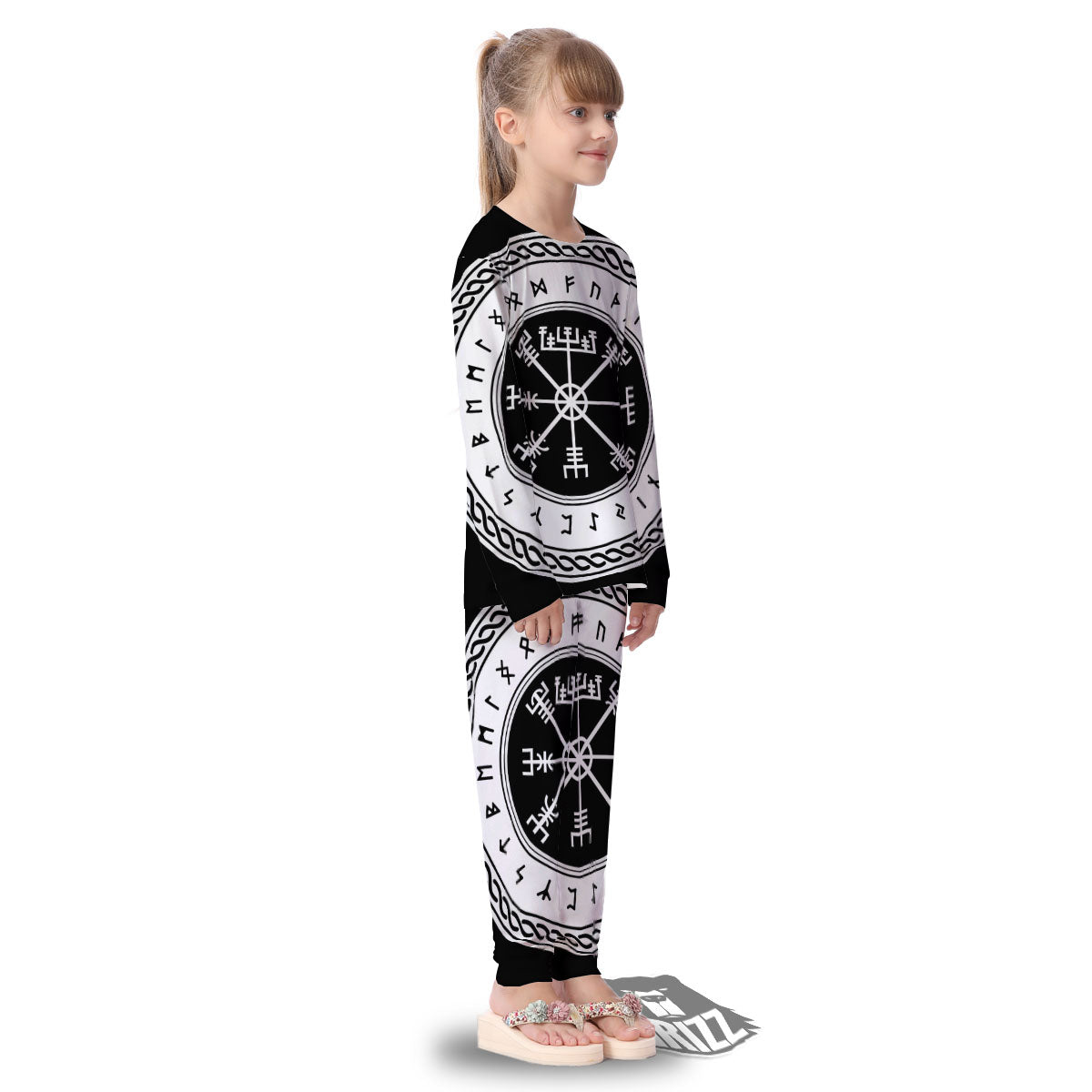 Vegvisir Viking Print Kid's Pajamas-grizzshop