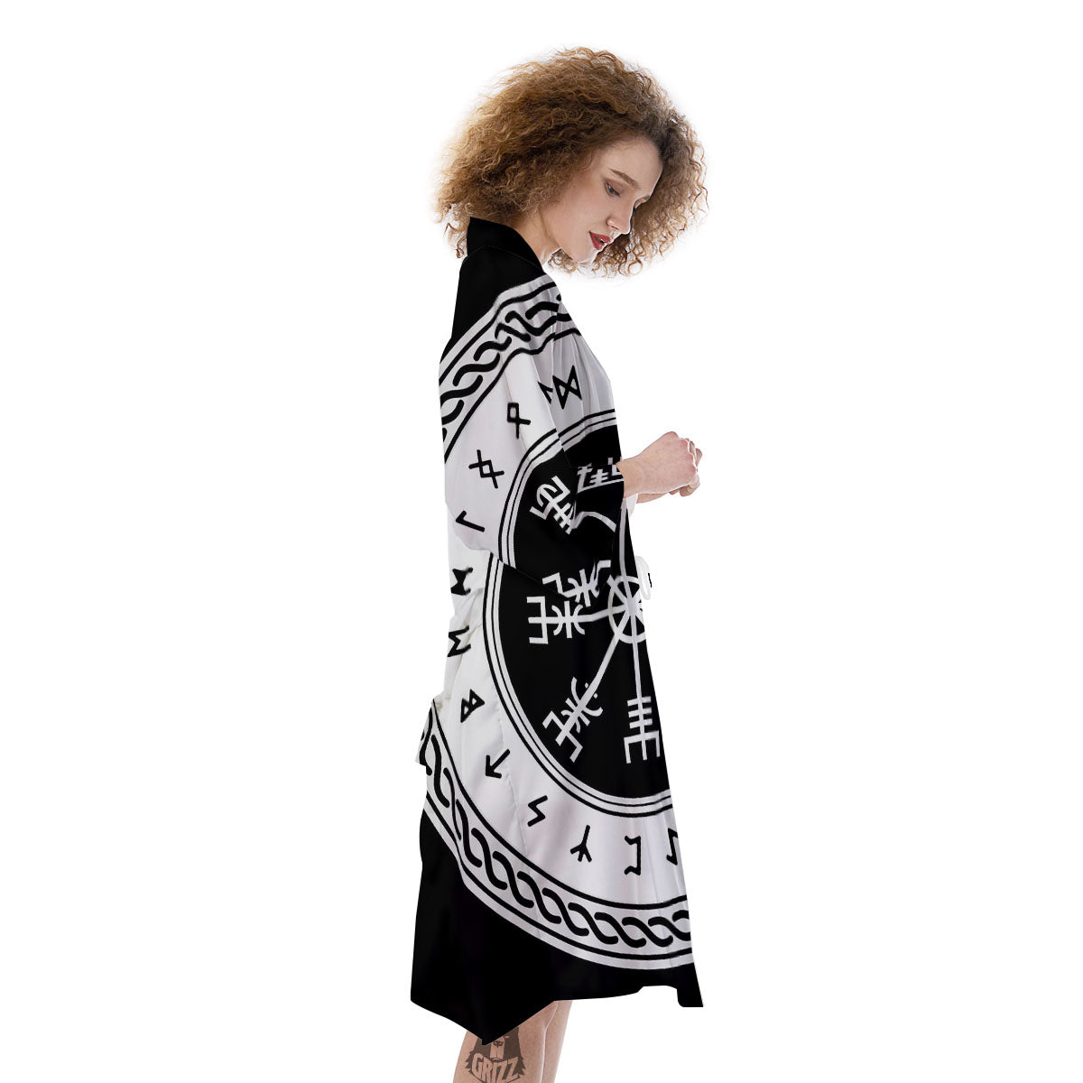 Vegvisir Viking Print Kimono-grizzshop