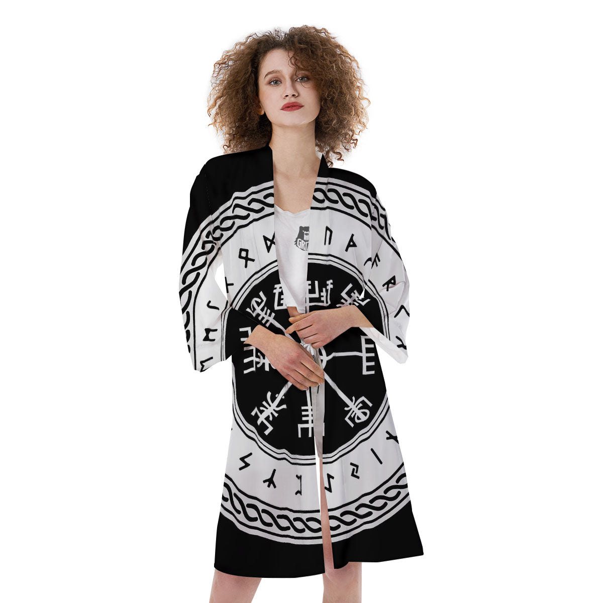 Vegvisir Viking Print Kimono-grizzshop