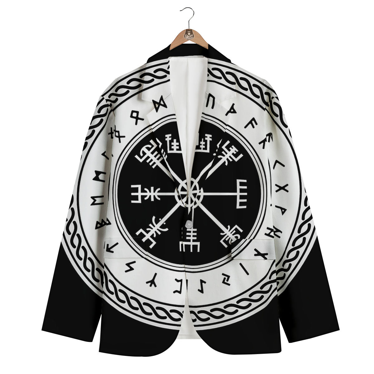 Vegvisir Viking Print Men's Blazer-grizzshop