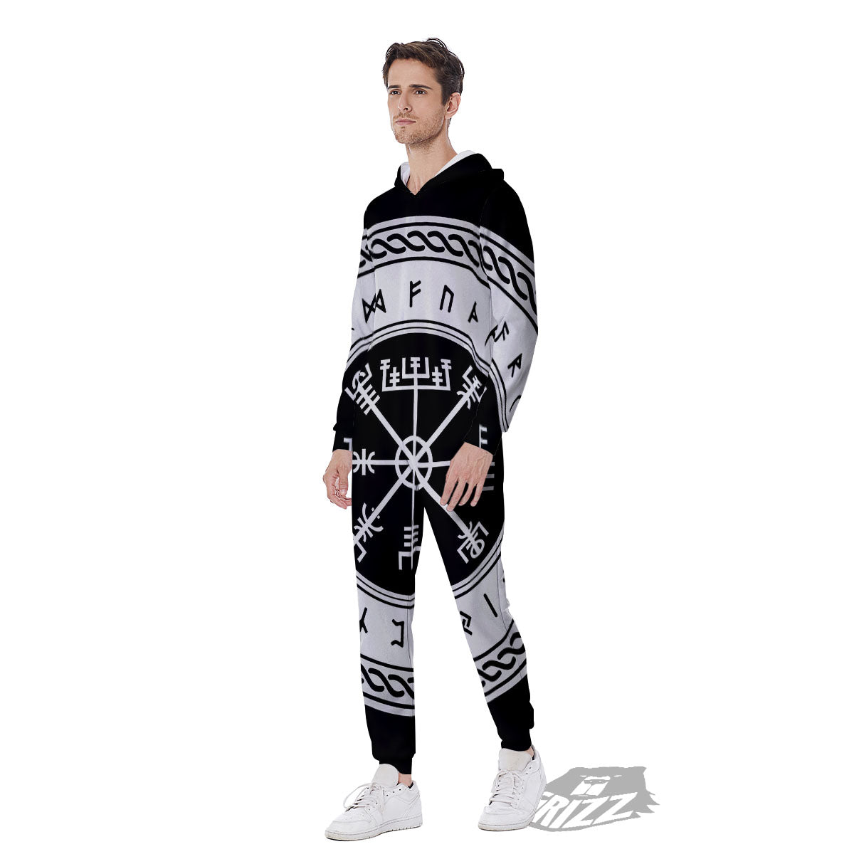 Vegvisir Viking Print Men's Jumpsuit-grizzshop