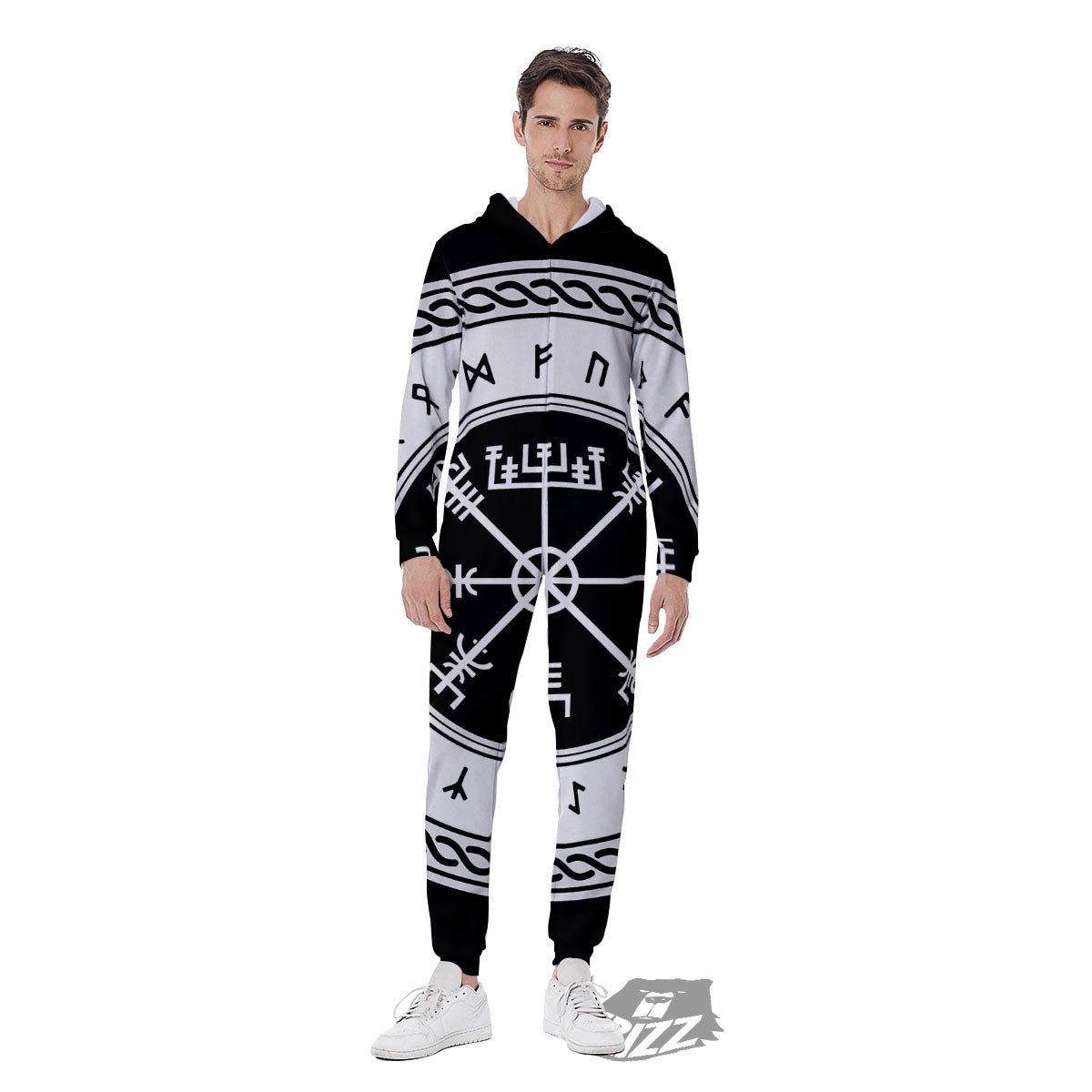 Vegvisir Viking Print Men's Jumpsuit-grizzshop