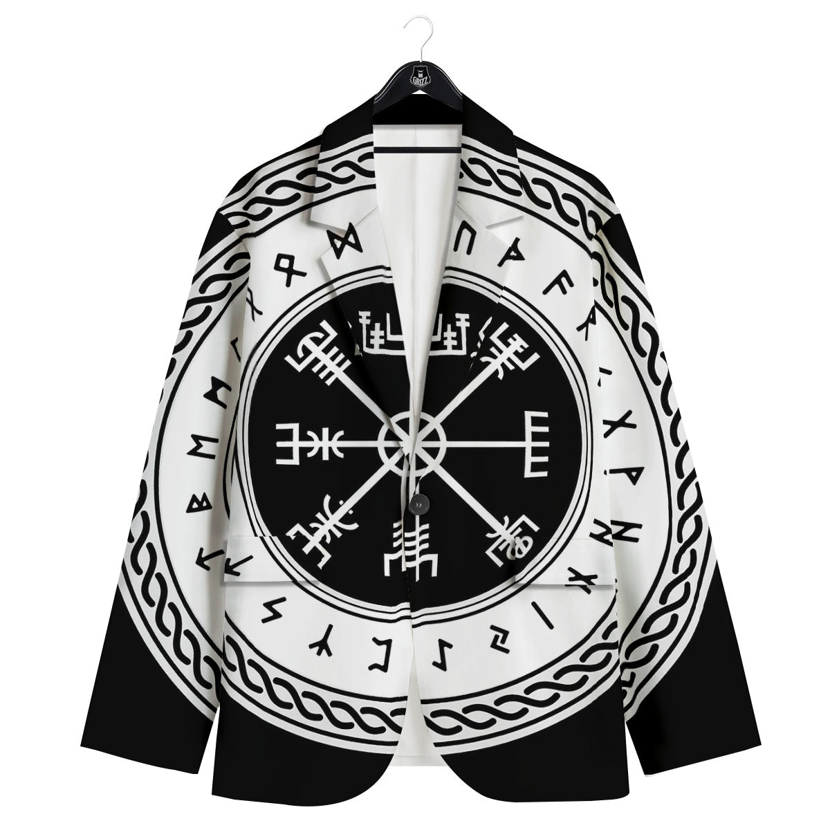 Vegvisir Viking Print Men's Sport Coat-grizzshop
