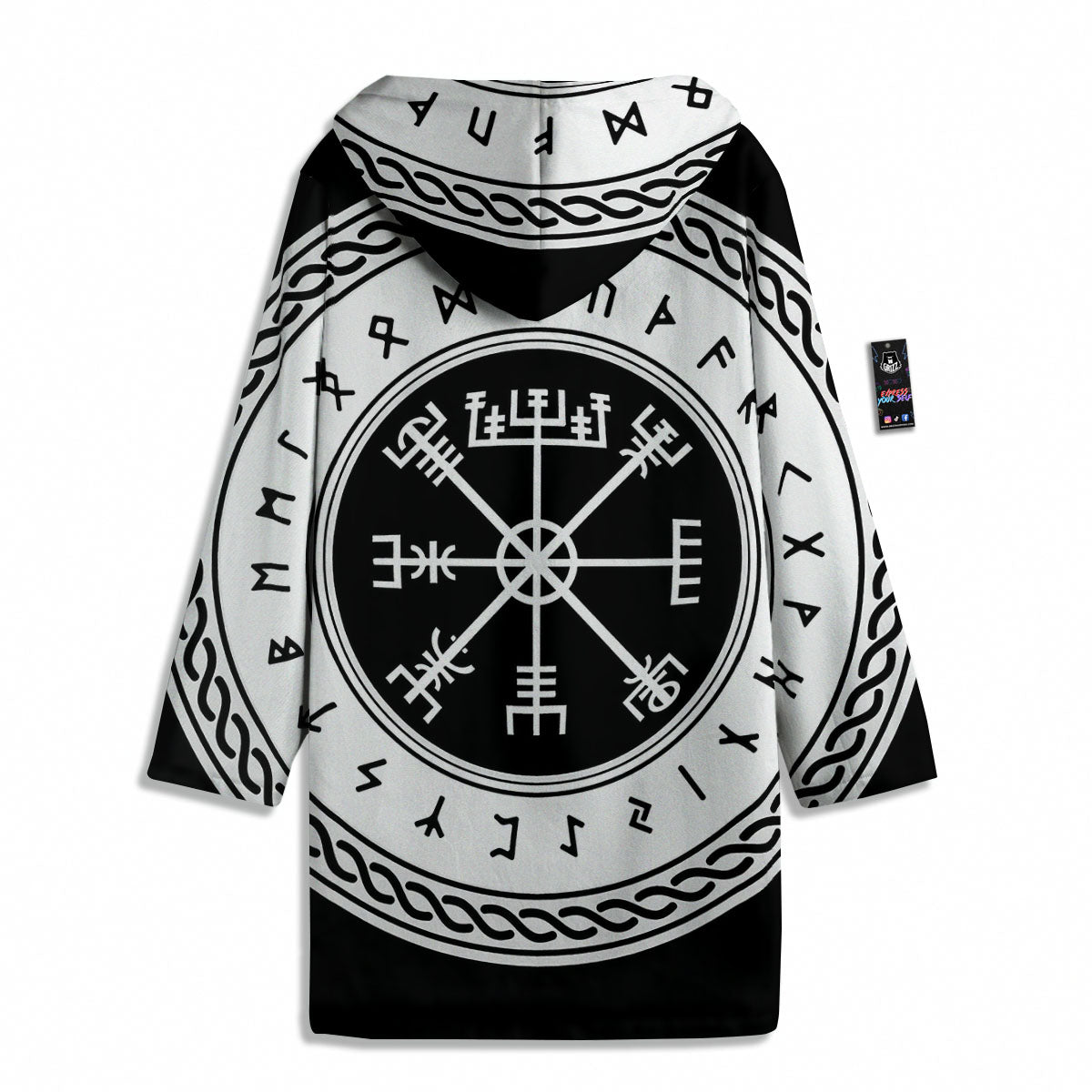 Vegvisir Viking Print Men's Windbreaker Jacket-grizzshop